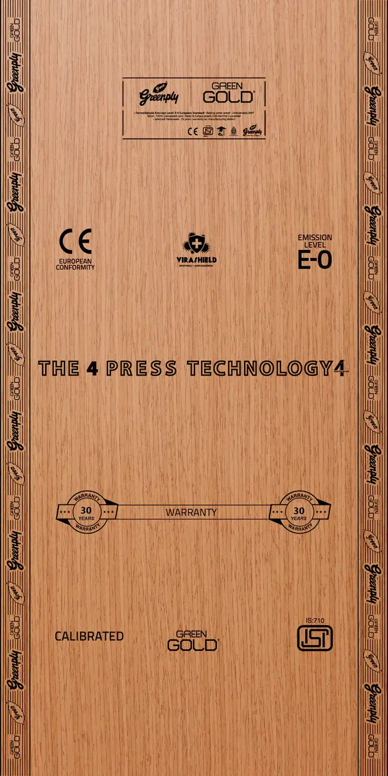 GreenPly Green Gold Plywood Thickness : 6mm Size : 7x4 Feet 30 Year Warranty