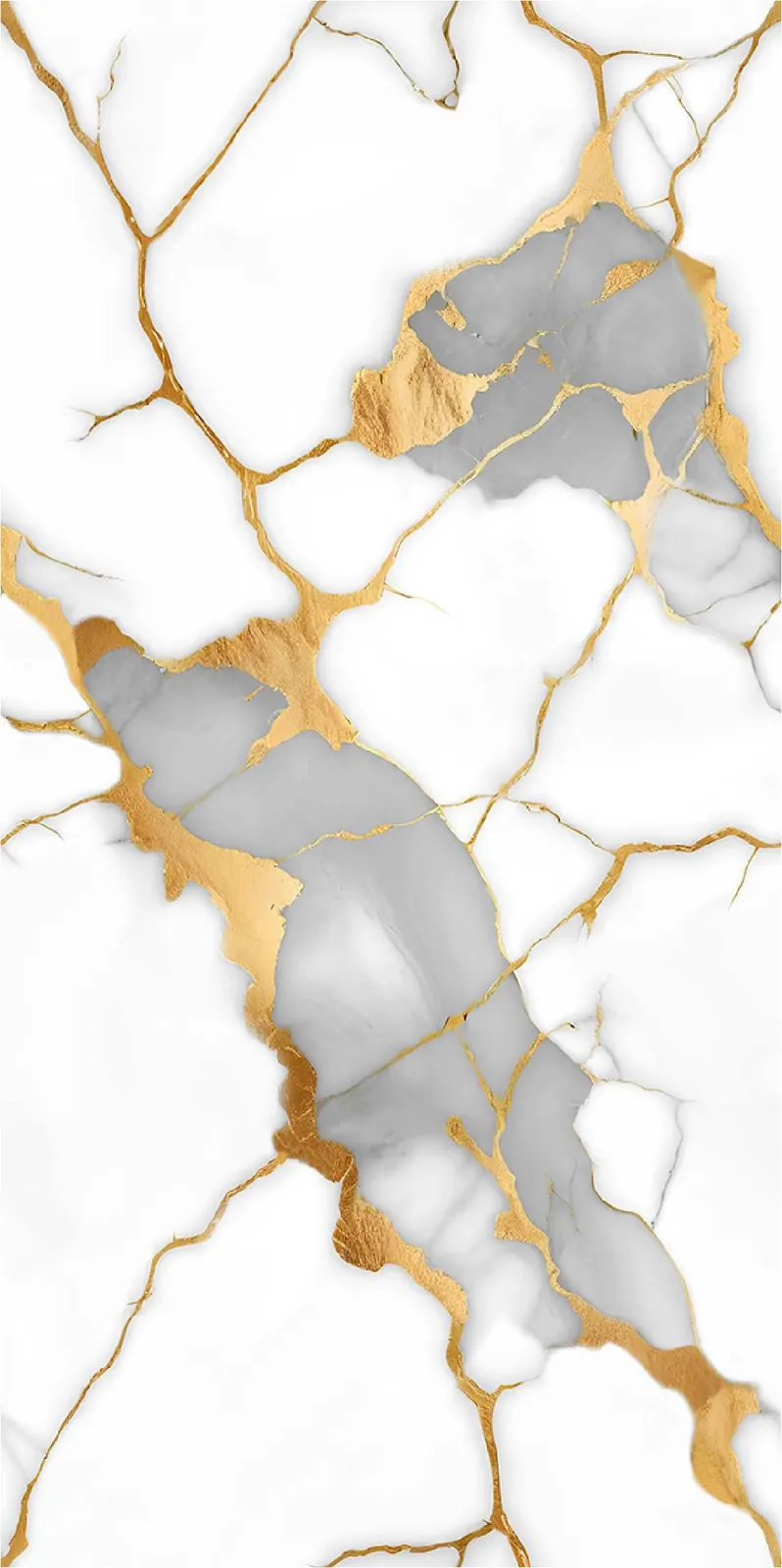 Morbi Tiles (Pengvin) All In One Boss White Gold 600 x 1200 mm (2x4 Feet) Glossy Finish 9 mm Thickness, (3 Tiles/Box and 23.25 Sqft/Box)