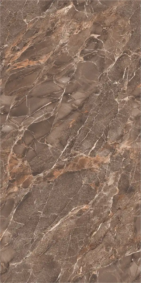 Morbi Tiles (Pengvin) Endless Glossy Caserd Choco 600 x 1200 mm (2x4 Feet) Glossy Finish 9 mm Thickness, (3 Tiles/Box and 23.25 Sqft/Box)