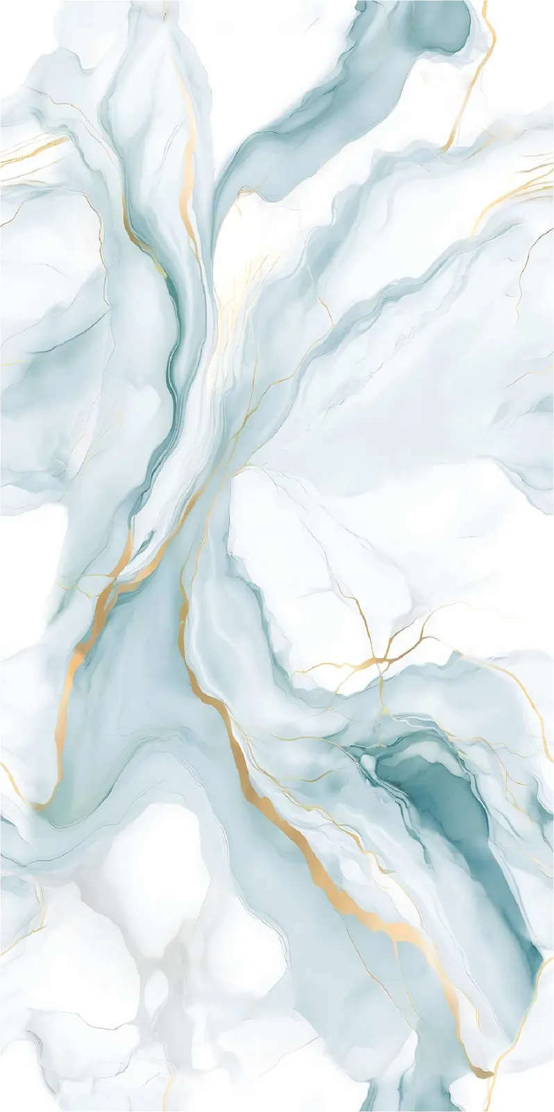 Morbi Tiles (Pengvin) Inky Endless Flow Aqua Gold 600 x 1200 mm (2x4 Feet) Glossy Finish 9 mm Thickness, (3 Tiles/Box and 23.25 Sqft/Box) - image 1