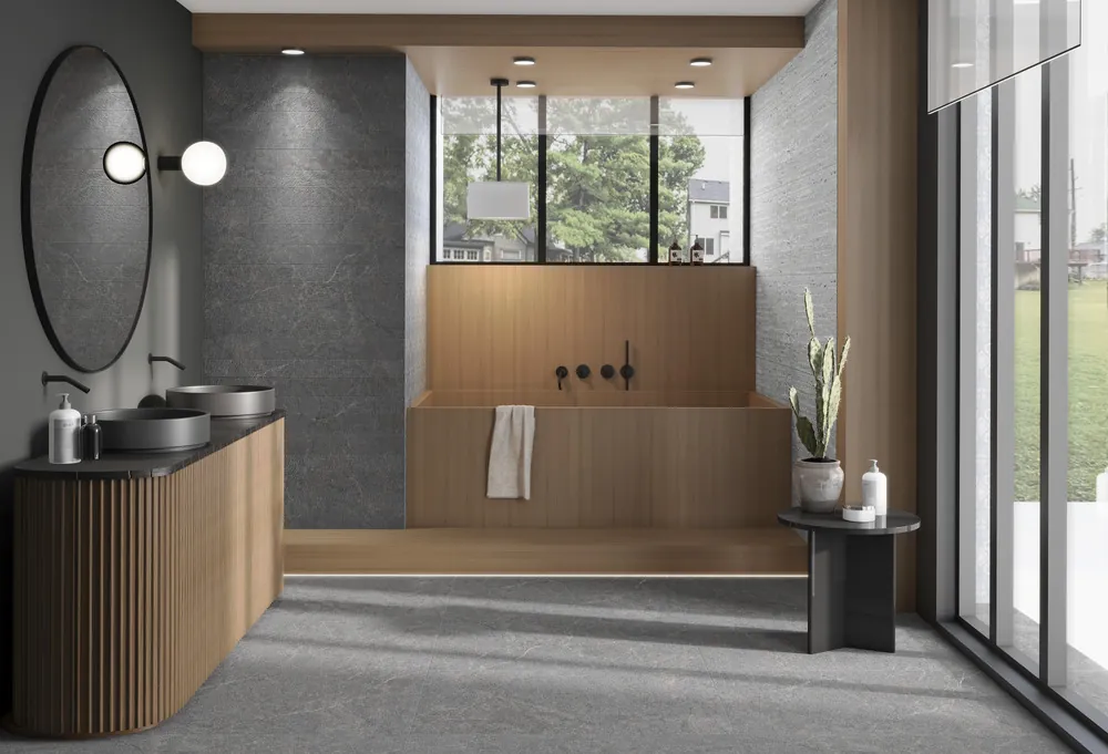 Morbi Tiles (Sparten) Sparten Storm Nero Punch 600 x 1200 mm (2x4 Feet) Matt Finish 9 mm Thickness, (2 Tiles/Box and 15.5 Sqft/Box) - image 5