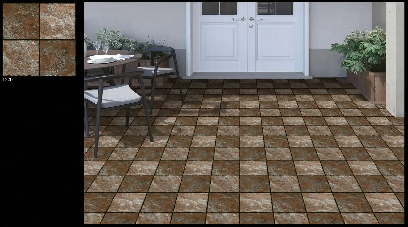 Morbi Tiles (Proven) Outdoor Floor Tile 1520 400 x 400 mm (16x16 Inch) Textured Finish 12 mm Thickness, (5 Tiles/Box and 8.88 Sqft/Box) - image 2