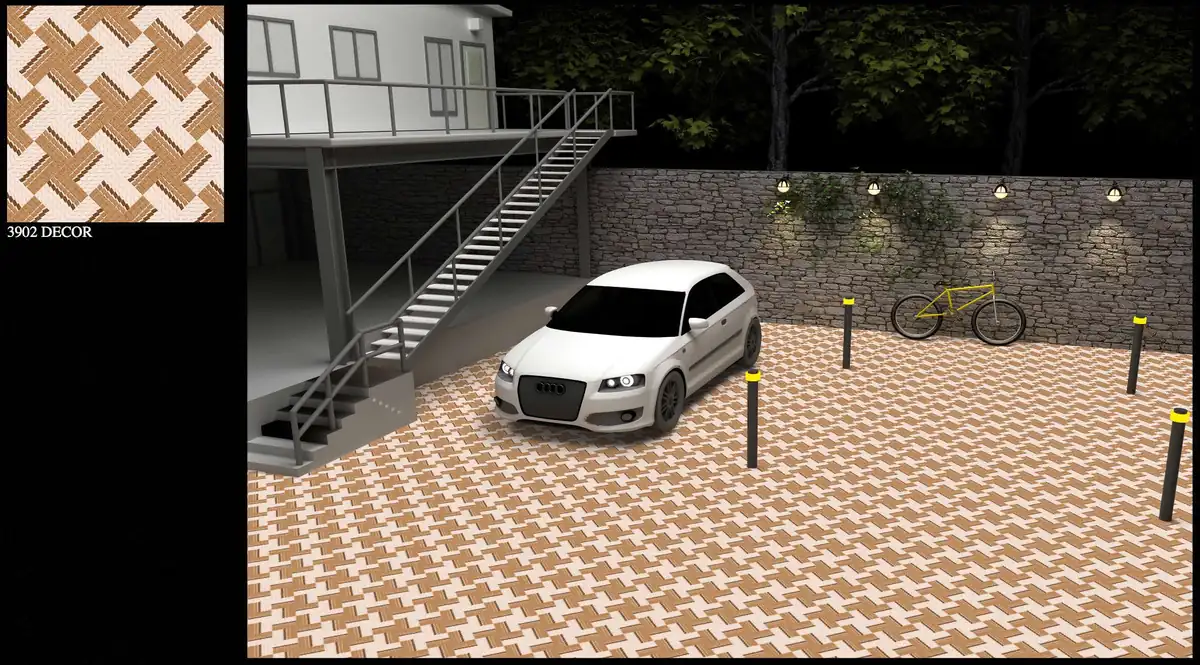 Morbi Tiles (Proven) Outdoor Floor Tile 3902 Decor 400 x 400 mm (16x16 Inch) Textured Finish 12 mm Thickness, (5 Tiles/Box and 8.88 Sqft/Box) - image 2