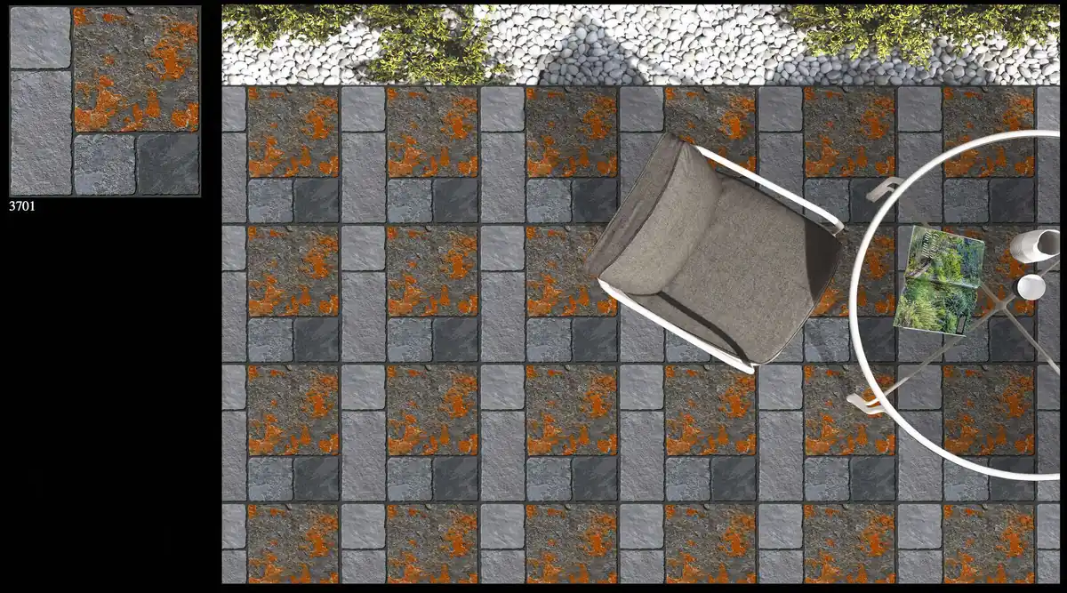 Morbi Tiles (Proven) Outdoor Floor Tile 3701 400 x 400 mm (16x16 Inch) Textured Finish 12 mm Thickness, (5 Tiles/Box and 8.88 Sqft/Box) - image 2