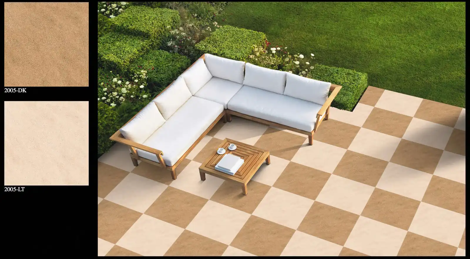 Morbi Tiles (Proven) Outdoor Floor Tile 2005-LT 400 x 400 mm (16x16 Inch) Textured Finish 12 mm Thickness, (5 Tiles/Box and 8.88 Sqft/Box) - image 2