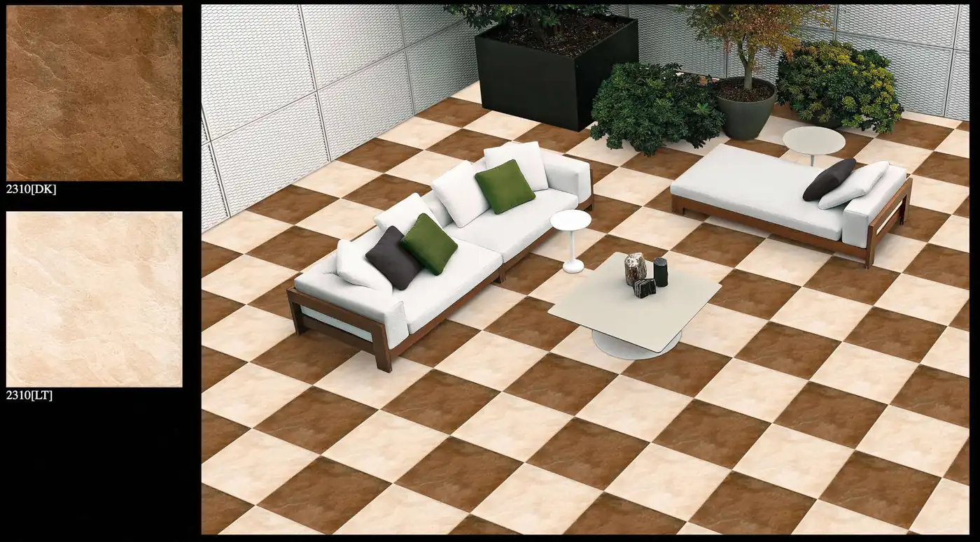Morbi Tiles (Proven) Outdoor Floor Tile 2310-DK 400 x 400 mm (16x16 Inch) Textured Finish 12 mm Thickness, (5 Tiles/Box and 8.88 Sqft/Box) - image 2
