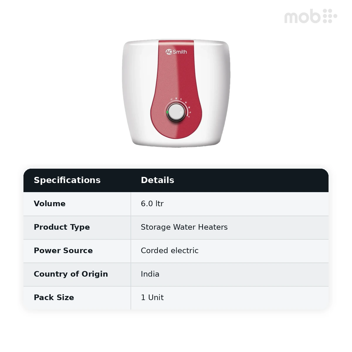 A. O. Smith Xpress Storage Water Heater 3000W Capacity 6L - image 2