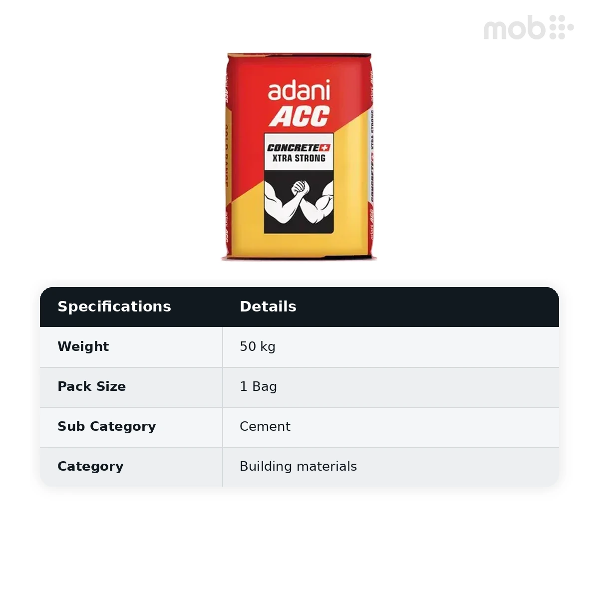 ACC Concrete+ Cement 50Kg Bag