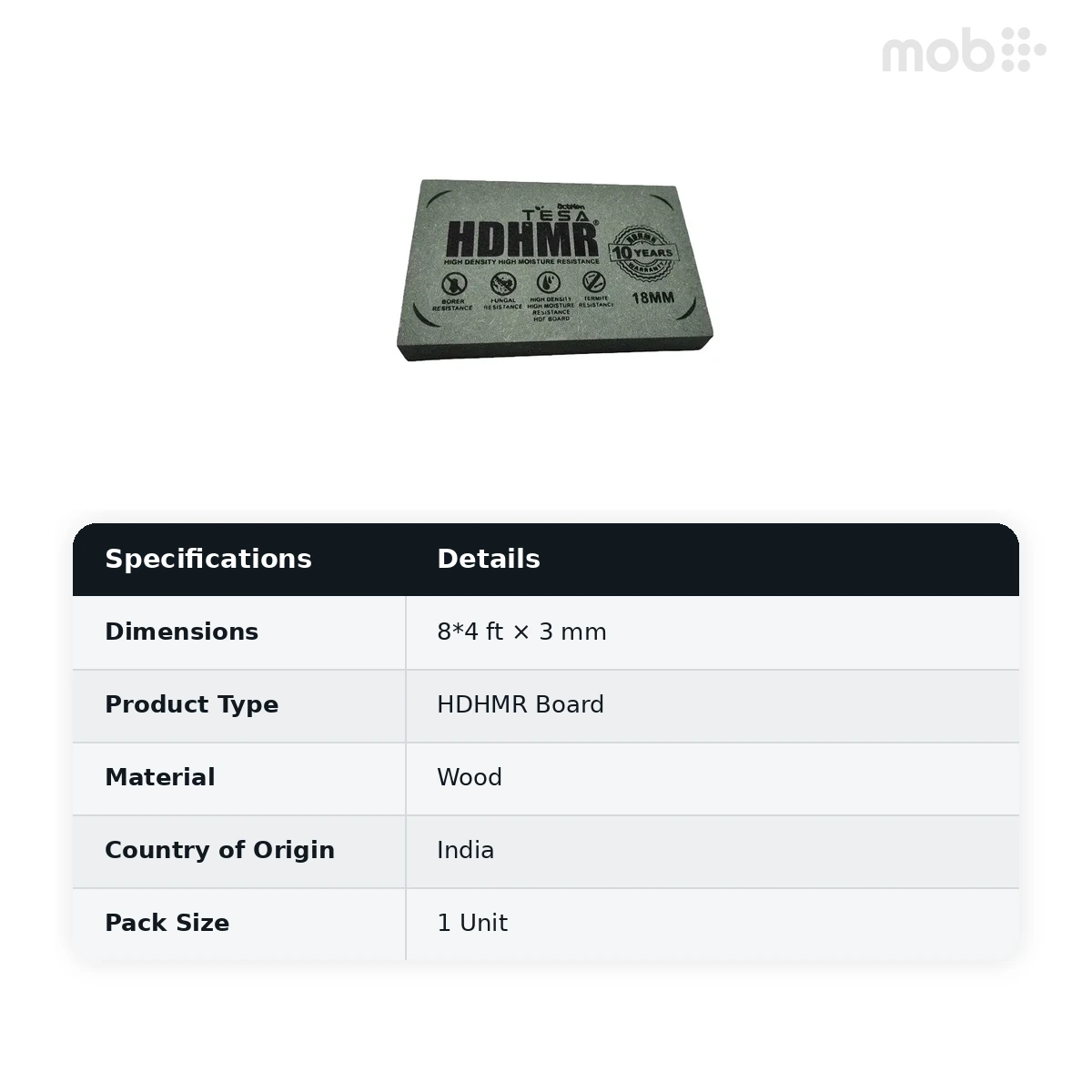 Action Tesa HDHMR Plain Board 8'x4' Sheet 3mm Thickness - image 2