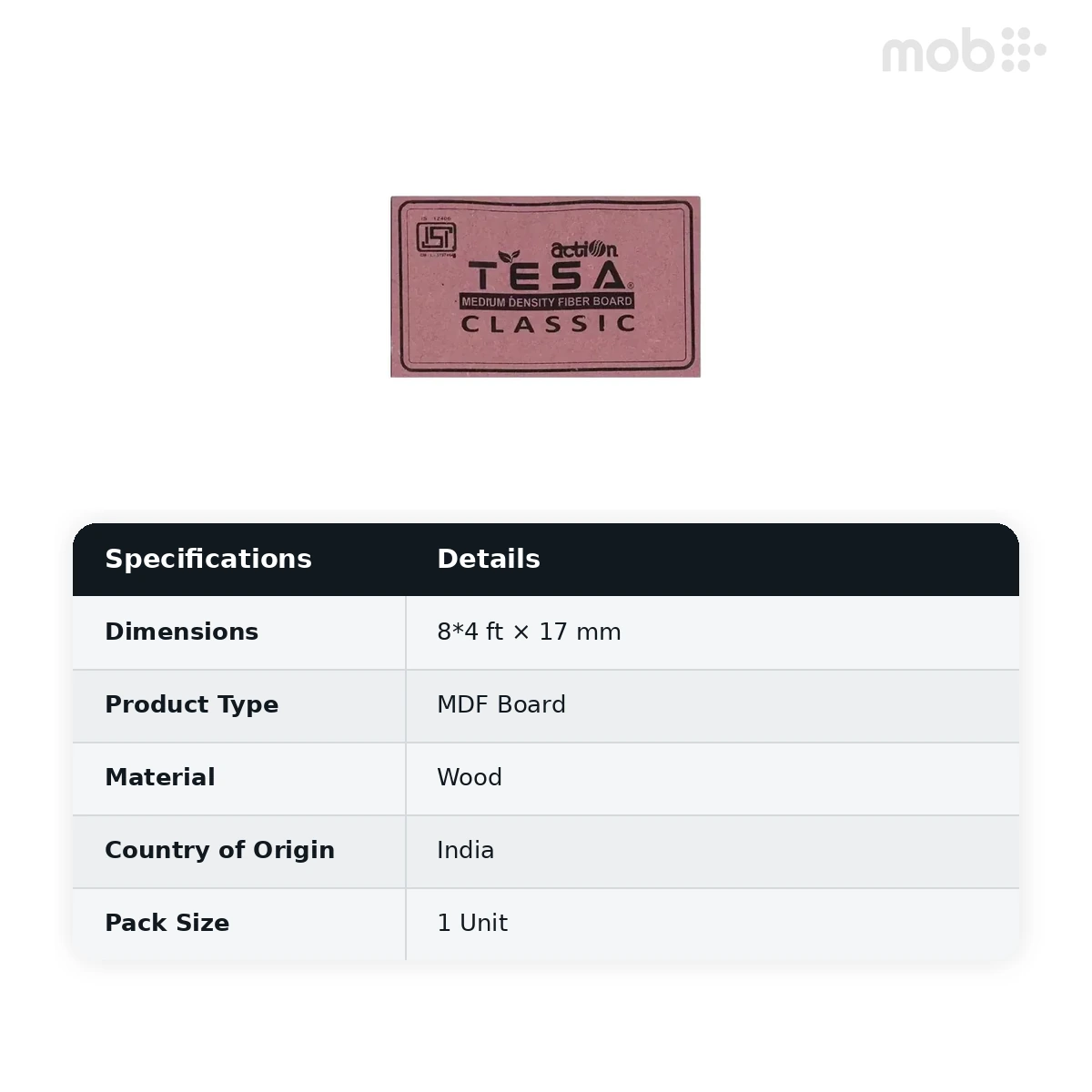 Action Tesa Plain Exterior Grade MDF 8'x4' Sheet 17mm - image 2