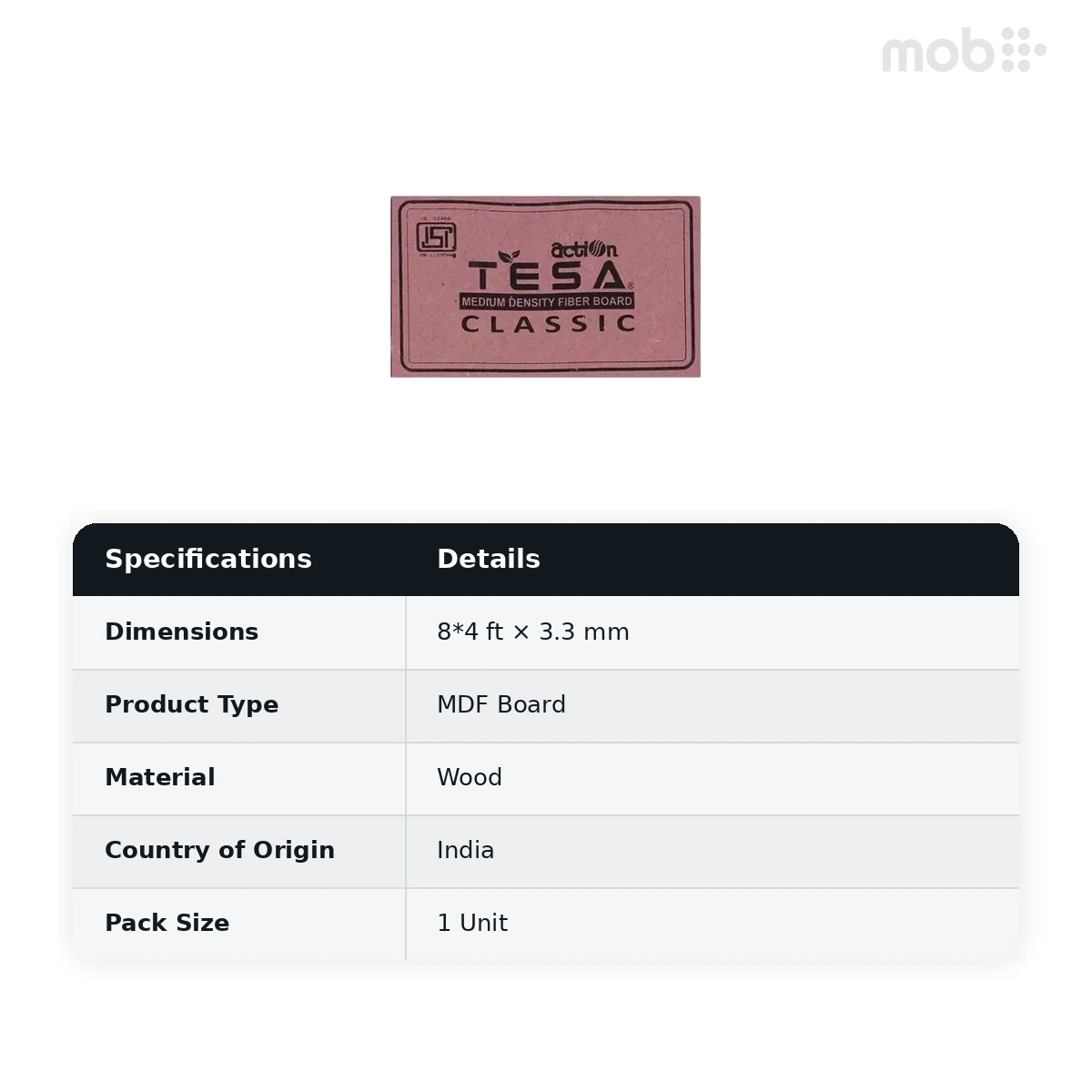Action Tesa Plain Exterior Grade MDF 8'x4' Sheet 3.3mm - image 2