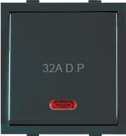 ANCHOR Roma Black, 32A, D.P. 1 Way Switch With Neon 21984MB