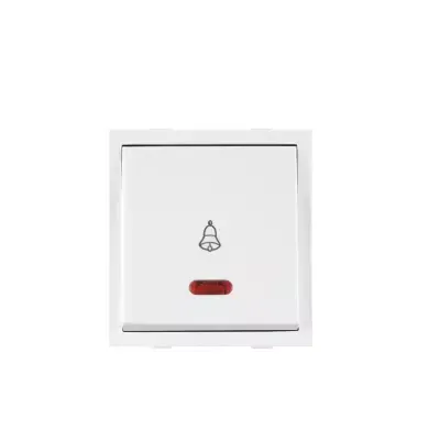 Anchor by Panasonic Roma Dura 10A Bell Push Modular Switch with Neon Indicator, White, 1 Module, Code: 30715