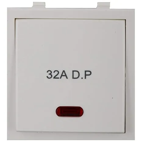 Anchor by Panasonic Roma 32A DP 1-Way Heavy-Duty Modular Switch with Neon Indicator, White, Code: 21984