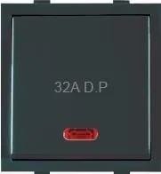 Anchor by Panasonic Roma 32A DP 1-Way Heavy-Duty Modular Switch with Neon Indicator, Black, Code: 21984MB