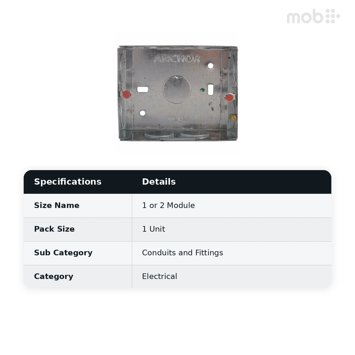 ANCHOR 1M or 2M Concelaed GI Sheet metal box - image 3