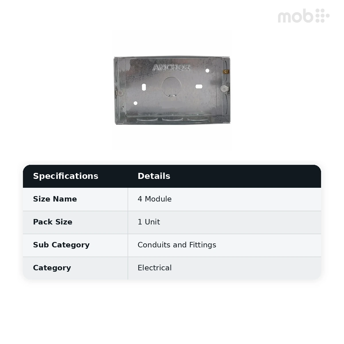 ANCHOR 4M Concelaed GI Sheet metal box - image 3