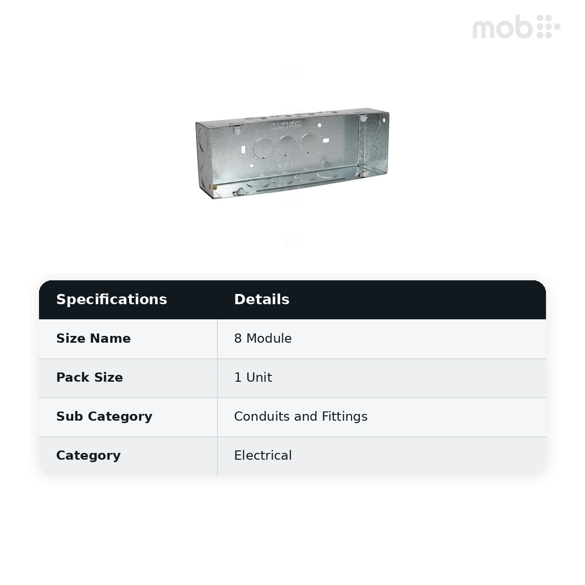 ANCHOR 8M Horizontal Concelaed GI Sheet metal box - image 3