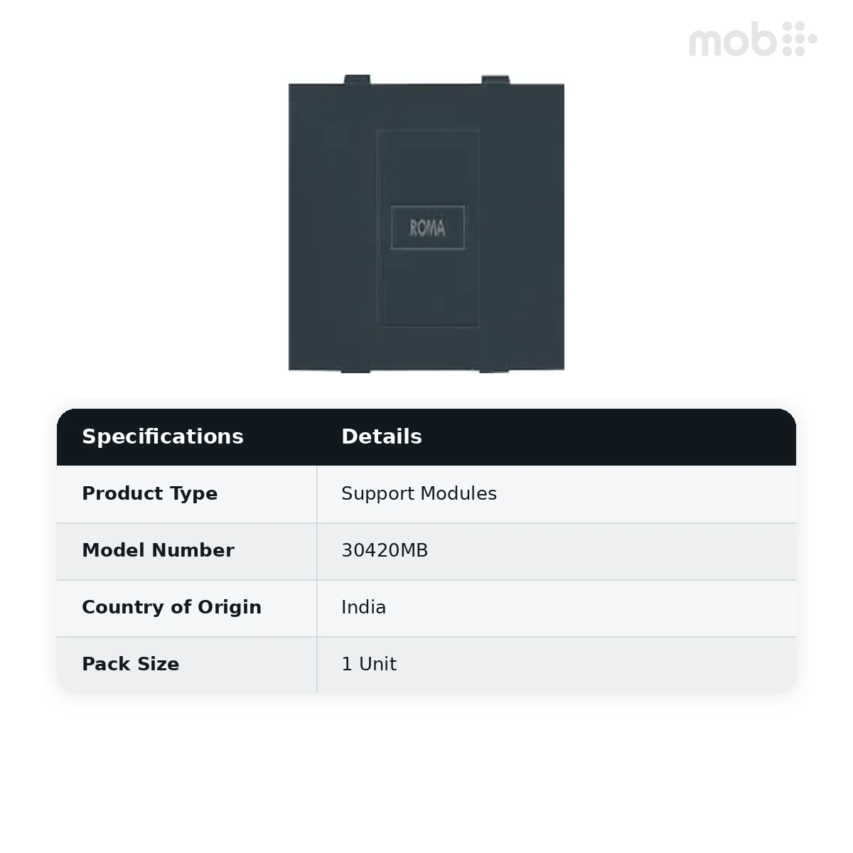 ANCHOR Roma Black, Blank Plate Dura 30420MB