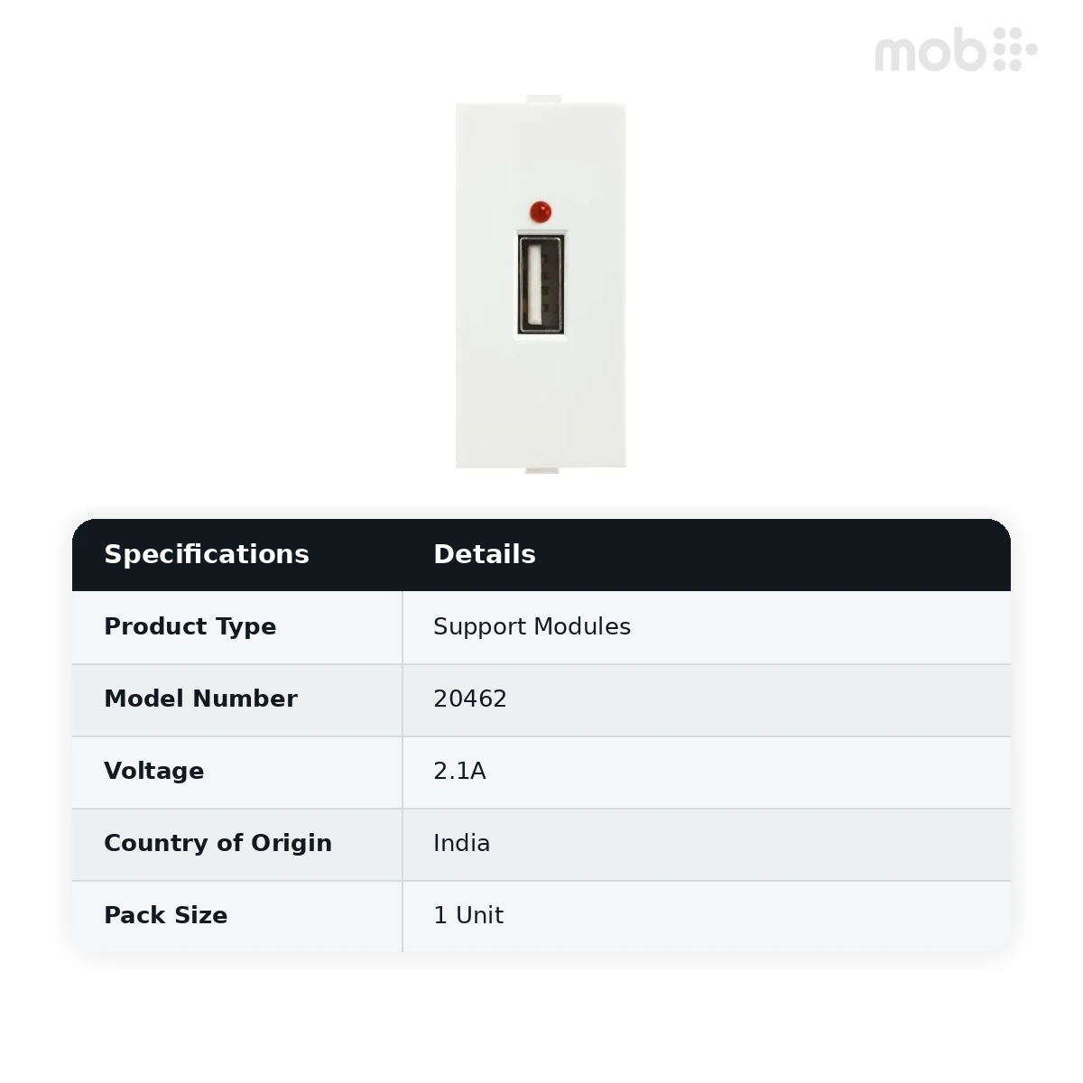 ANCHOR Roma USB charger - 2.1A, 1M, 1Port (White) 20462 - image 2