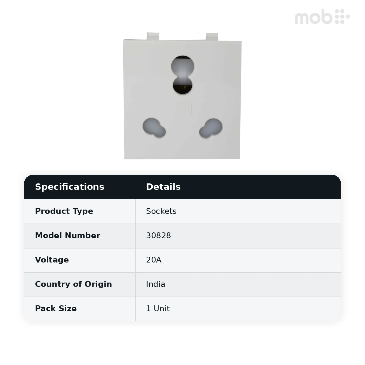ANCHOR Roma White, 10A/20A, Twin Socket(Heavy Duty) 30828 - image 2
