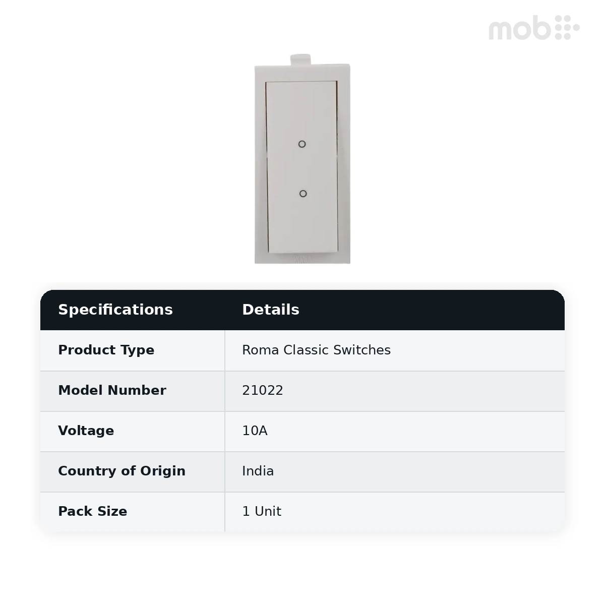 ANCHOR Roma White, 10AX, 2 Way Switch 21022 - image 2