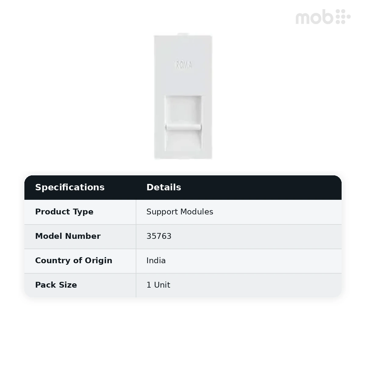 ANCHOR Roma White, RJ 45, Computer Socket Cat 6 35763