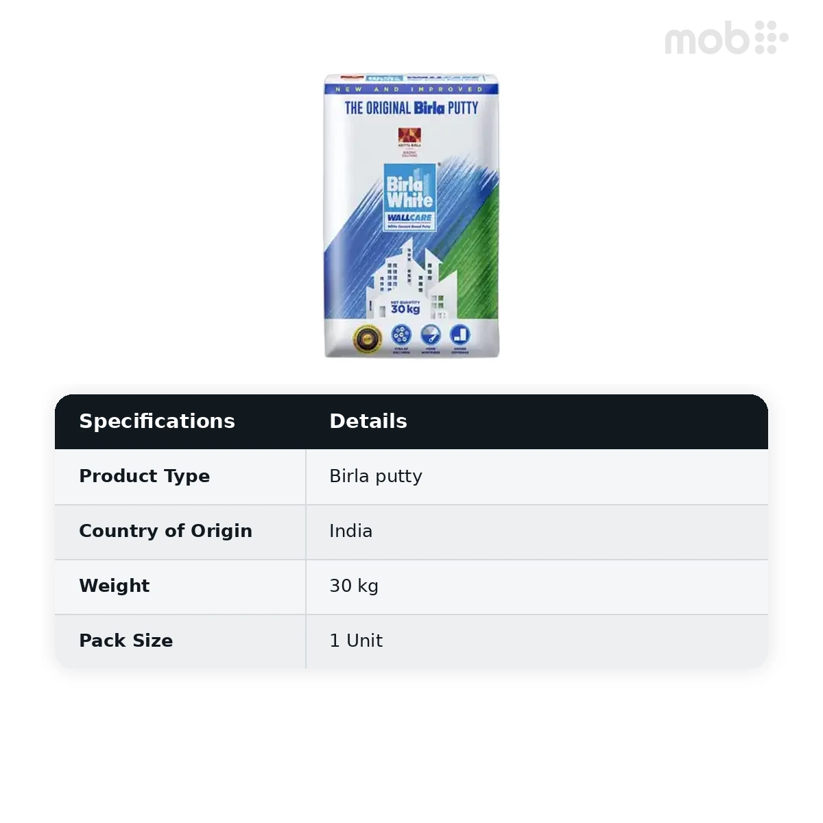 Birla Putty 30Kg Bag - image 2