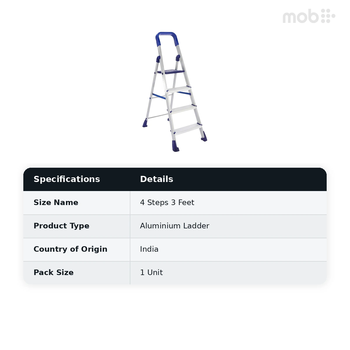 Allset Aluminium Step Ladder 4 Steps 3 Feet - image 2