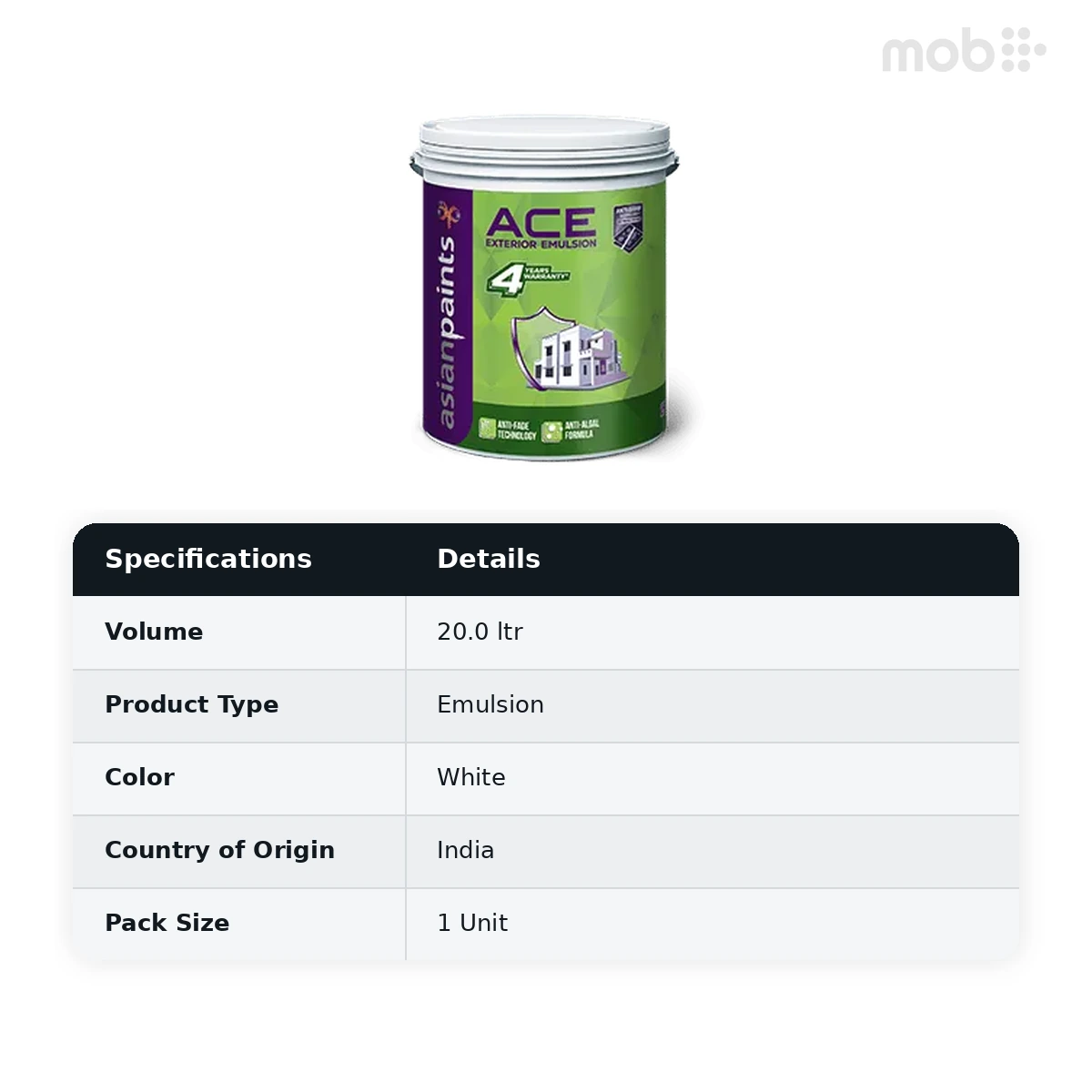 Asian Paints Ace Base White 20 Liters - image 4
