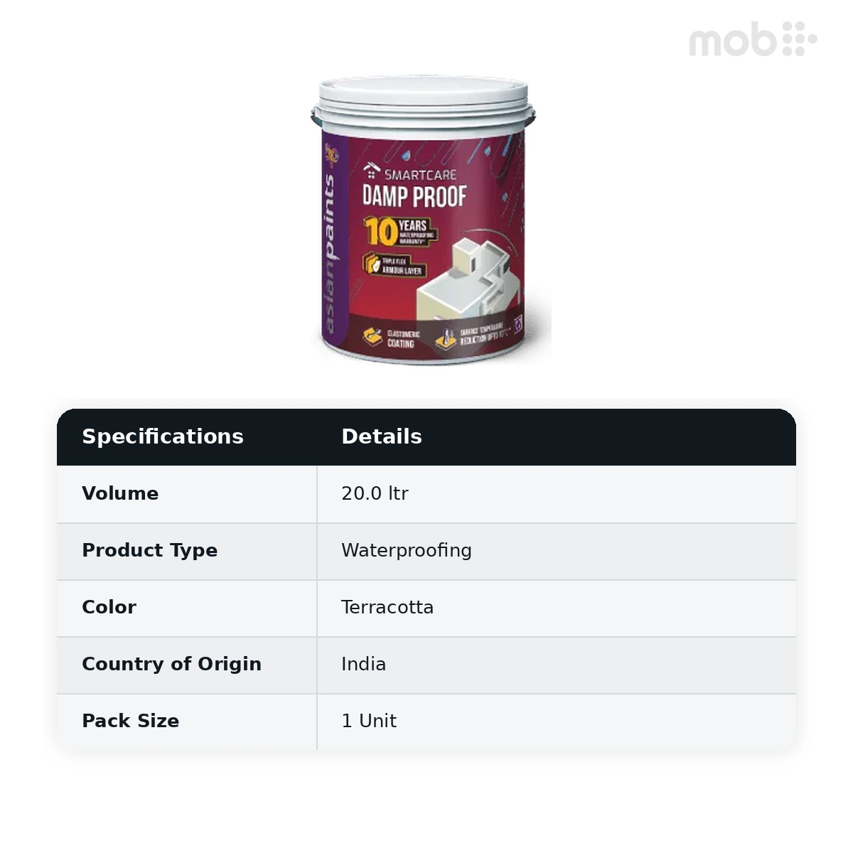 Asian Paints SmartCare Damp Proof Base Terracotta 20 Liters - image 4