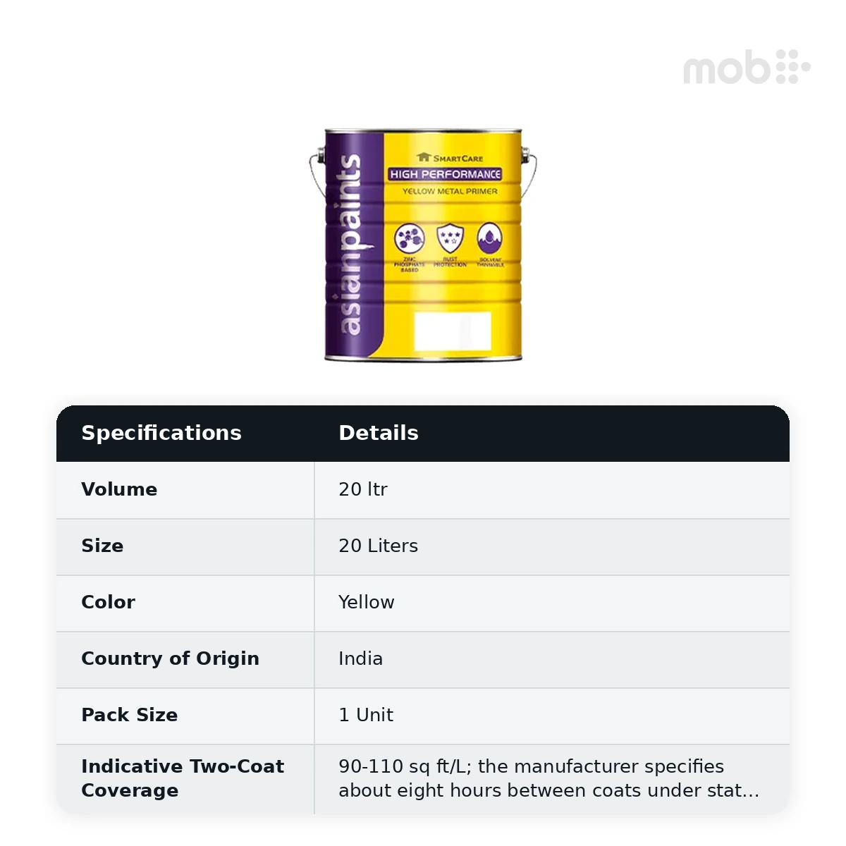 Asian Paints TruCare Yellow Metal Primer 20 Liters - image 2