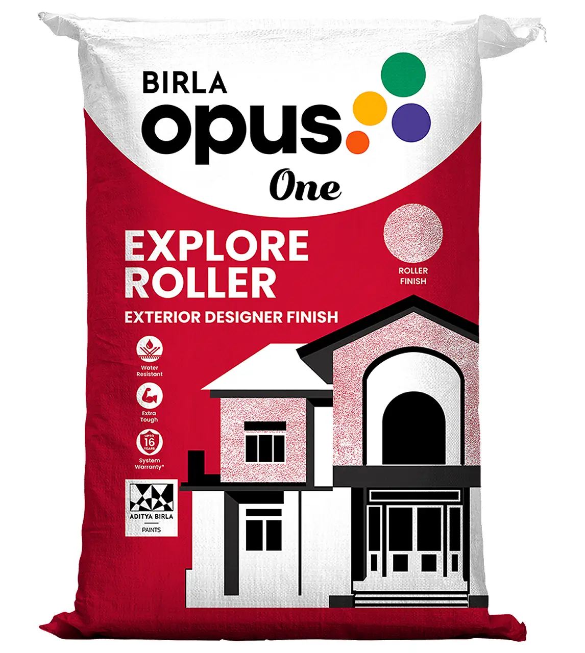 Birla Opus One Explore Roller Exterior Wall Texture Coating White 25 kg