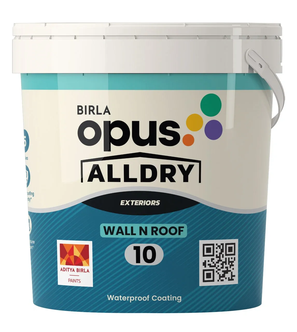 Birla Opus AllDry WallnRoof 10 Elastomeric Waterproof Coating White 1 L