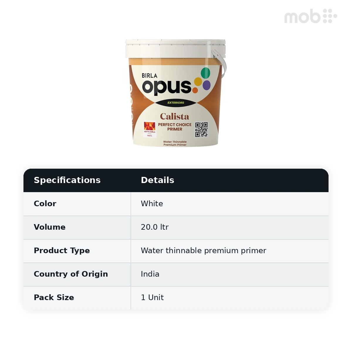 Birla Opus Exterior Premium Calista Perfect Choice Primer White (9900) 20L - image 4