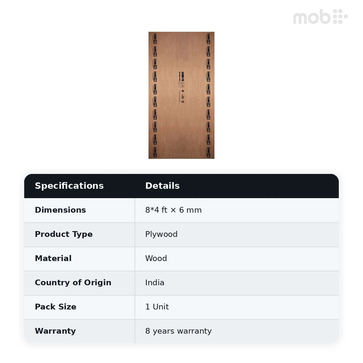 Century Sainik 710 BWP Plywood Thickness: 6mm Size: 8x4  8 Years warranty - image 2