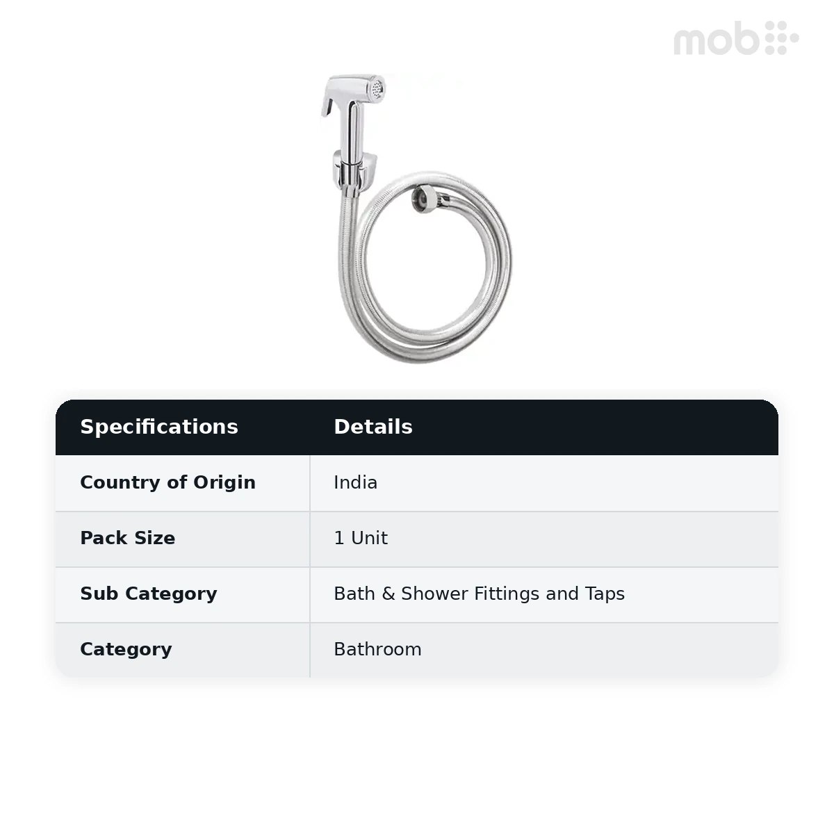 Cera Health faucet ABS body with 1 metre PVC Silver foil connection pipe Cat No.: F8030104 - image 2