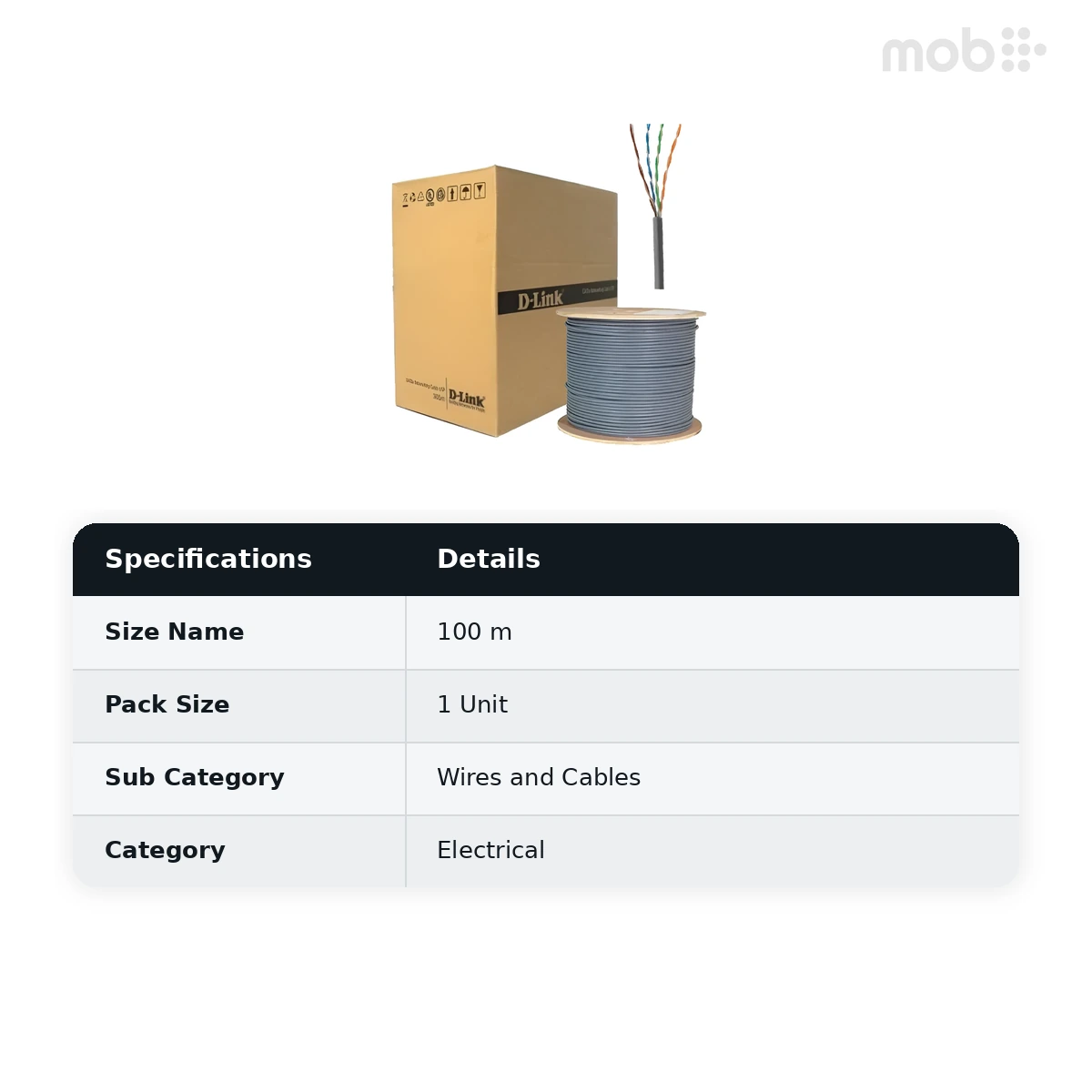 D LINK CAT6 Cable - 100Mtr - image 2