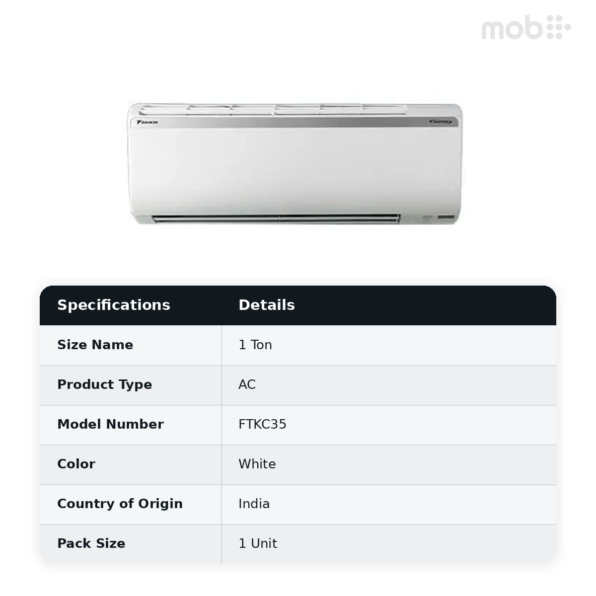 Daikin Inverter Split AC 3Star 1 Ton FTKC35 - image 2