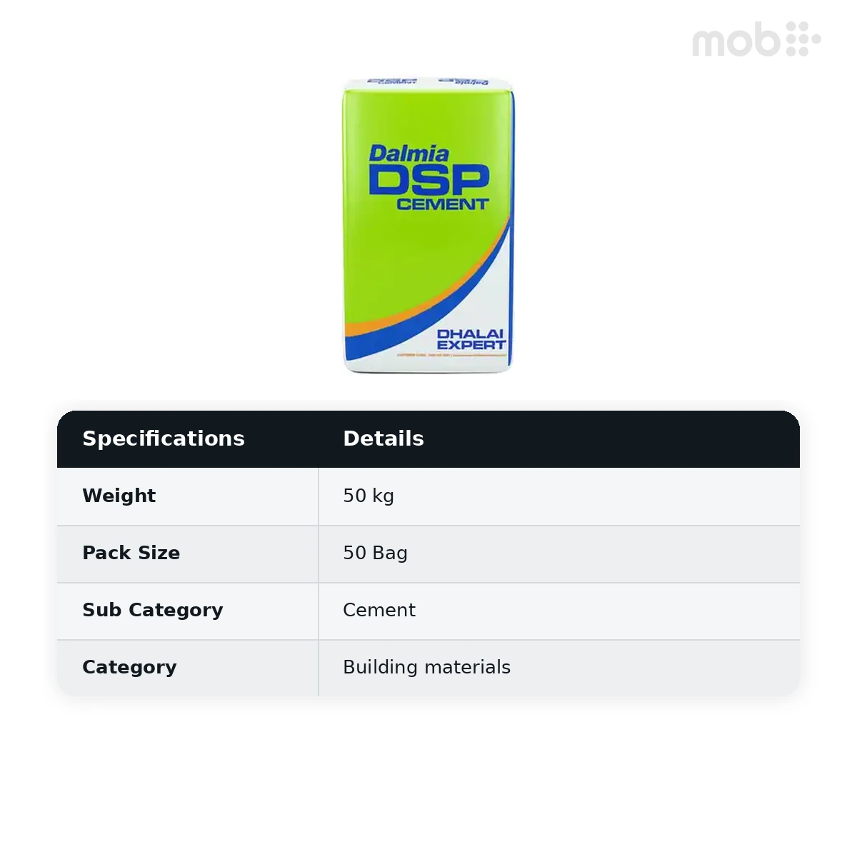 (50 Bags MOQ) Dalmia DSP Cement 50Kg Bag (50 Bags Multiple)