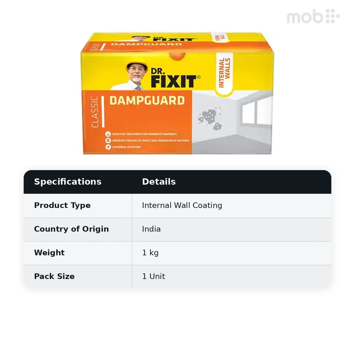 Dr. Fixit (104) Dampguard Internal Wall Coating, 1Kg - image 2