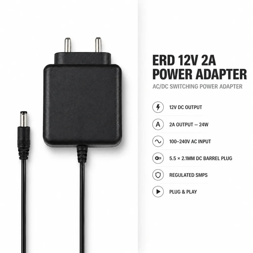 ERD 12V 2A 24W SMPS Power Adapter for Compatible CCTV Equipment - image 2