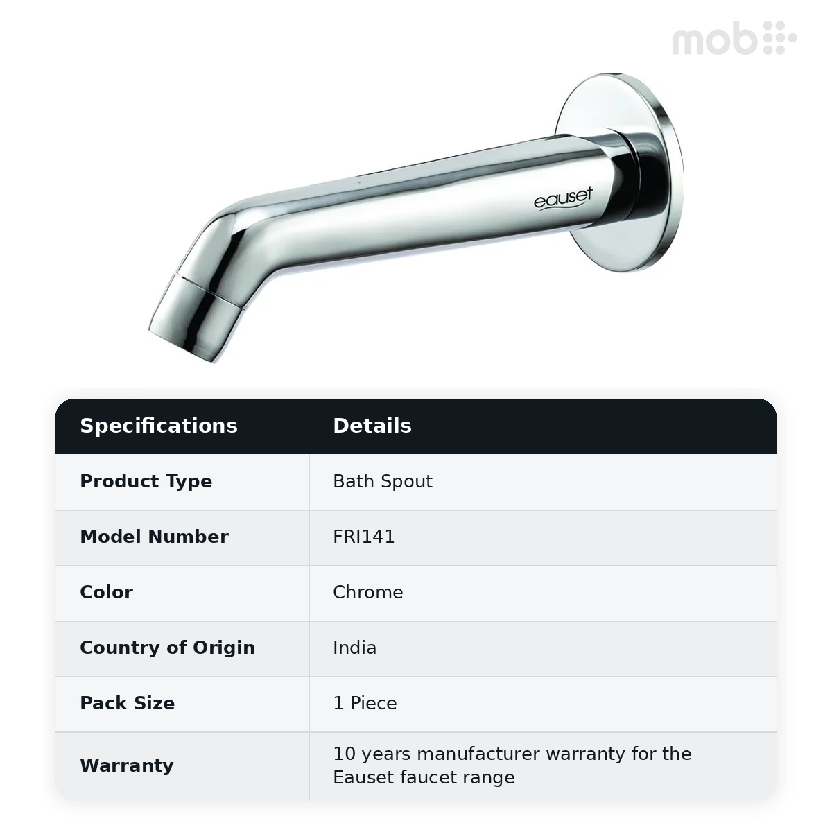 Eauset Rio Bath Spout with Wall Flange Chrome Code: FRI141 - image 2