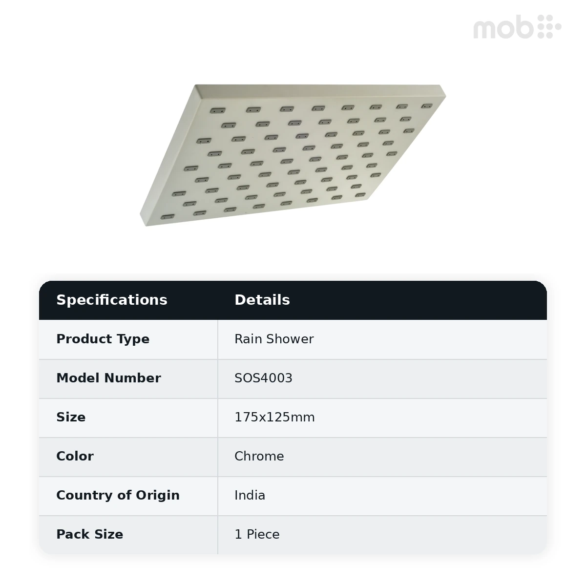Eauset Single Function 175x125mm, Rubit Cleaning Technology Chrome Code: SOS4003 - image 2