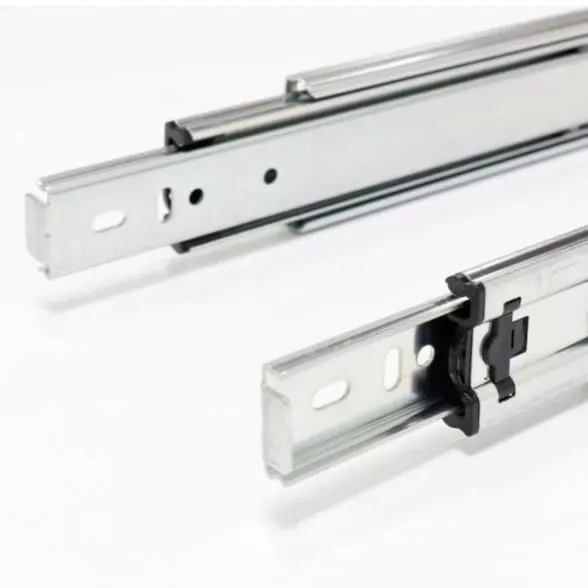 Ebco Hardware Sleek Telescopic Drawer Slide, 450 mm length, 35 kg load, regular close, zinc-plated white finish, Code: STDS1-45-35
