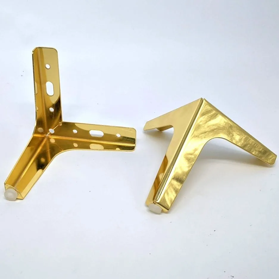 Ebco Hardware Sofa Leg 1, 120 x 120 x 130 x 1.8 mm, Gold finish, Code: SL1-13-BG