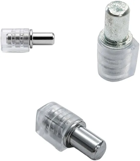 Ebco Hardware Pin Shelf Support, 1-lug, glass shelves, 10 kg per-piece load, zinc-plated white finish, pack of 2500 pcs, Code: PSS1
