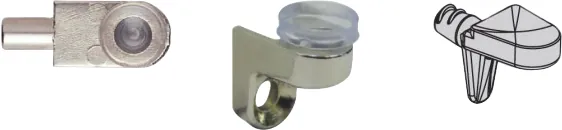 Ebco Hardware Glass Shelf Support, 1-lug, glass shelves, 10 kg per-piece load, nickel-plated finish, pack of 1000 pcs, Code: GSS1