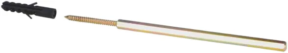 Ebco Hardware Wall Shelf Rod, 100 mm support length, zinc-plated yellow finish, Code: WSR-100