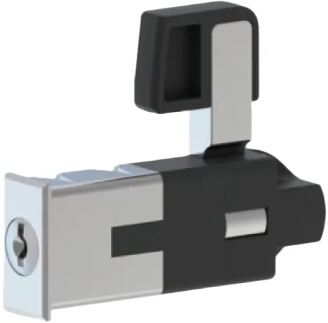 Ebco Hardware Side-Mount Sliding Wardrobe Lock, left-hand side mount, nickel-plated finish, Code: P-WLS2-SM-L